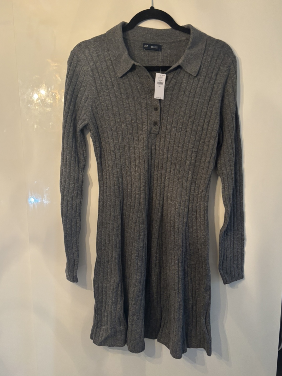 Gap Grey Ribbed Knit Dress BNWT