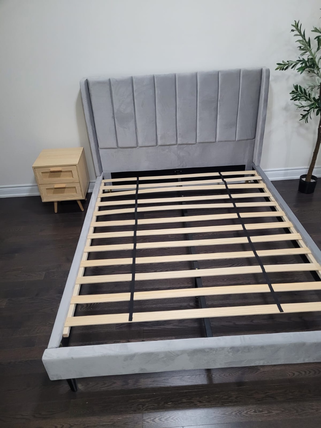 Grey Upholstered Bed Frame - photo 2