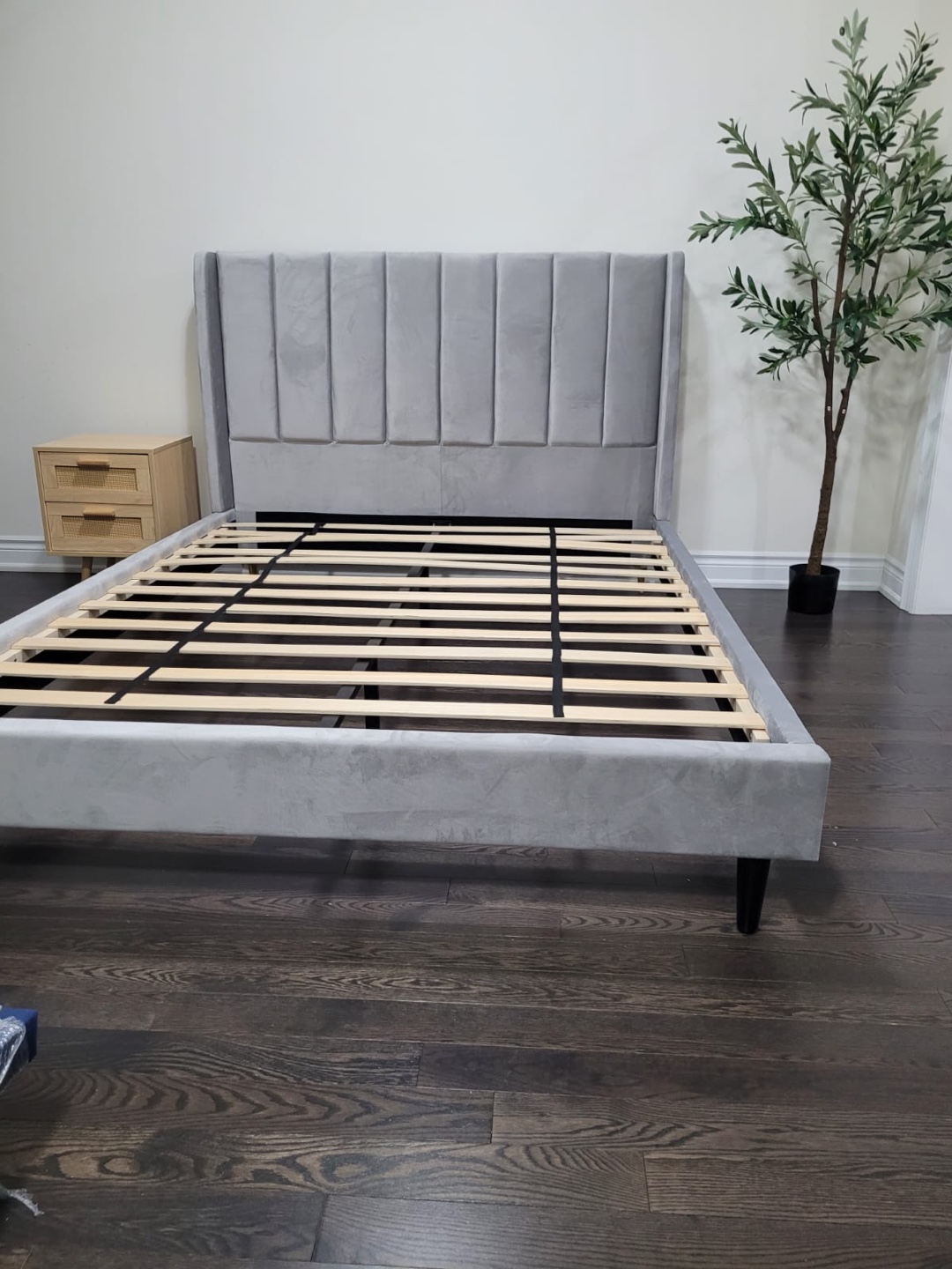 Grey Upholstered Bed Frame - photo 3