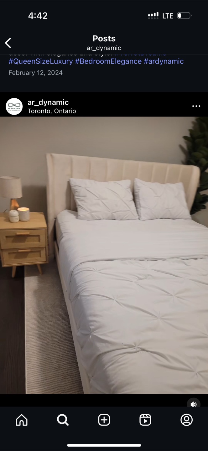 Grey Upholstered Bed Frame
