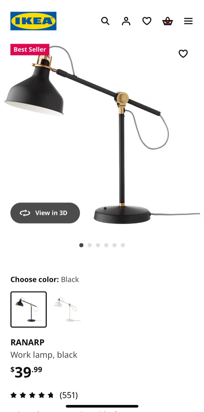 IKEA RANARP Work Lamp - Black - photo 3
