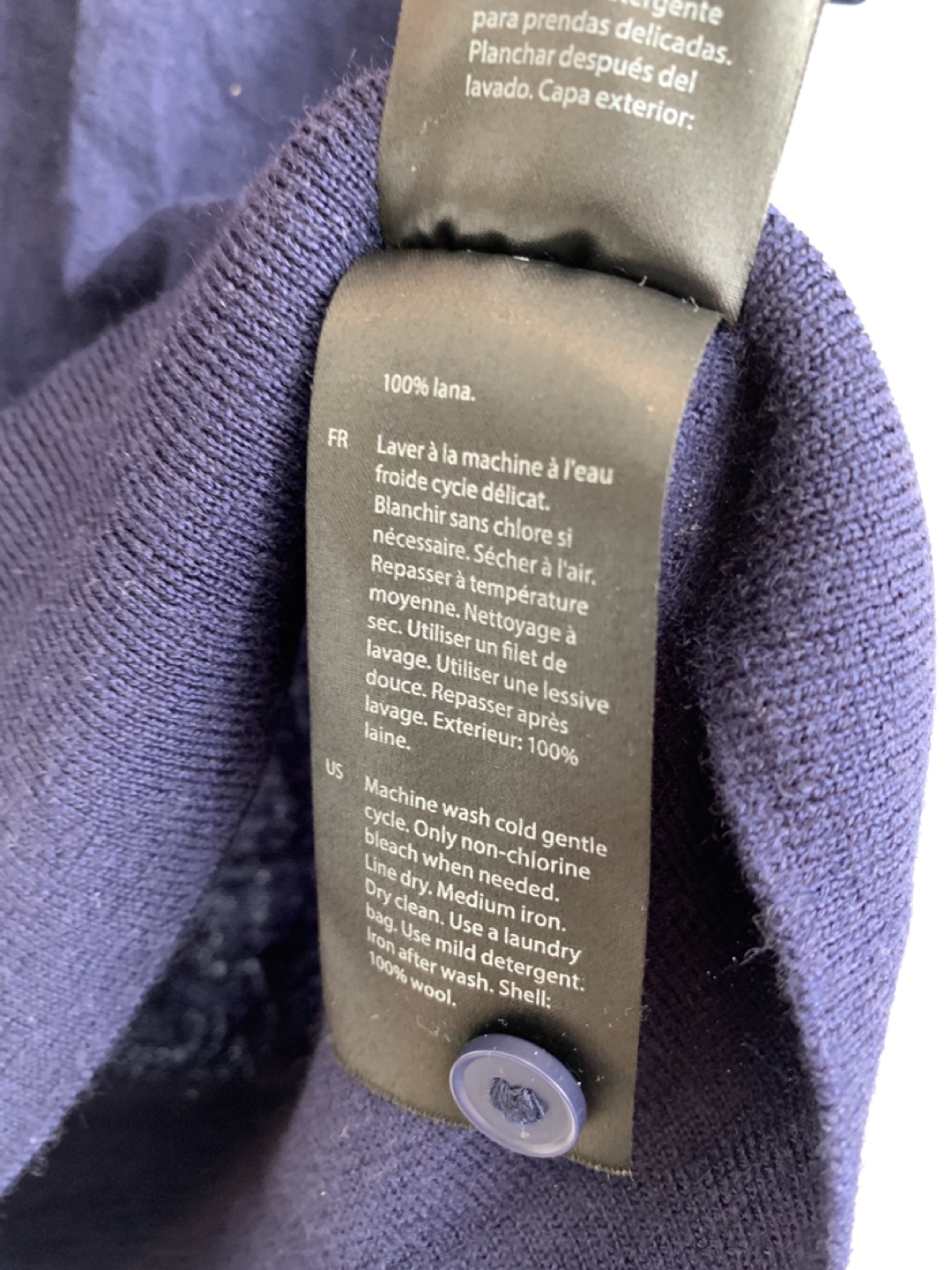 COS womens Navy Blue Wool Polo Shirt size L - photo 4