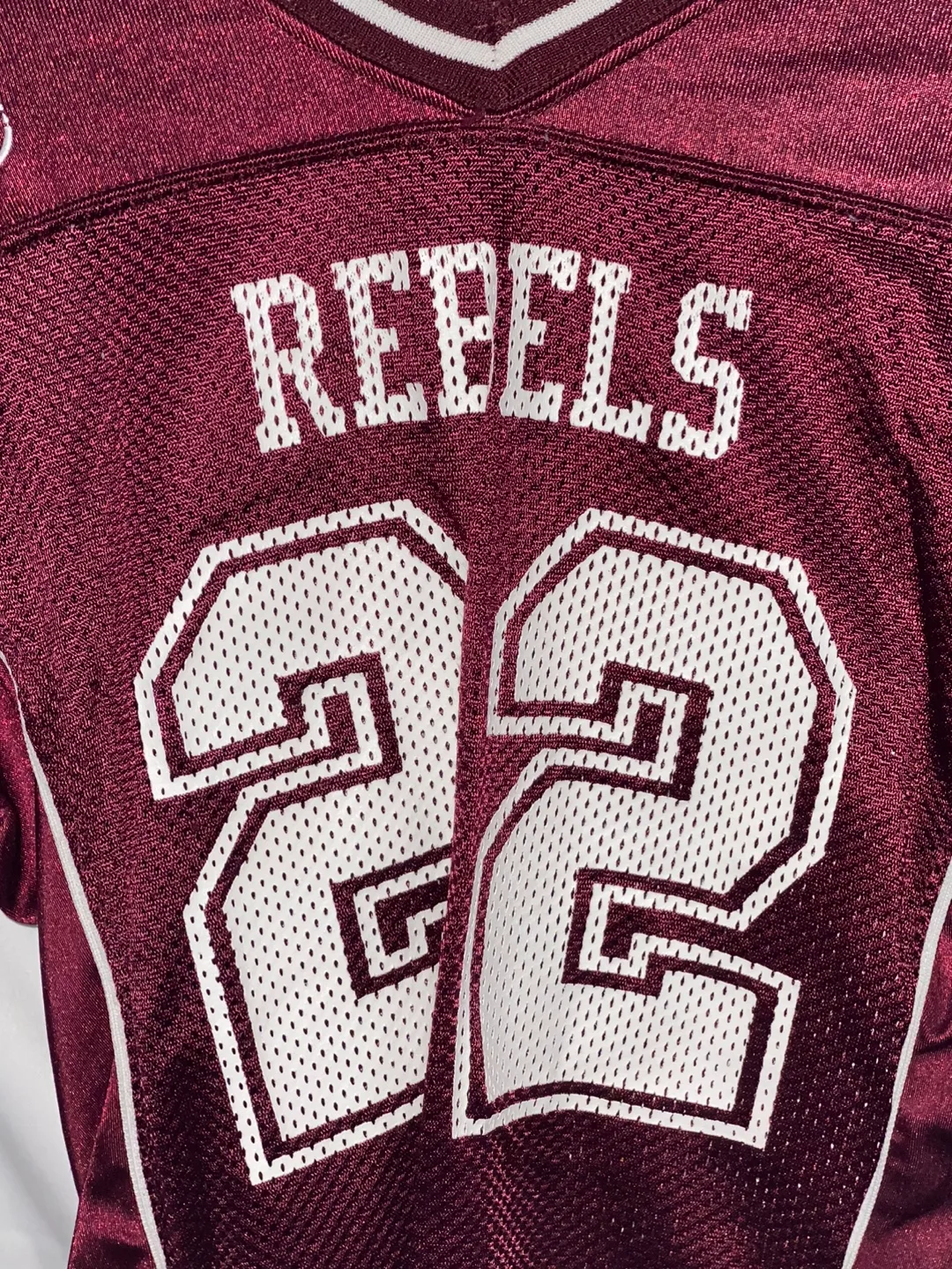 #22 Maroon Football Jersey Youth Large image indicator(2)