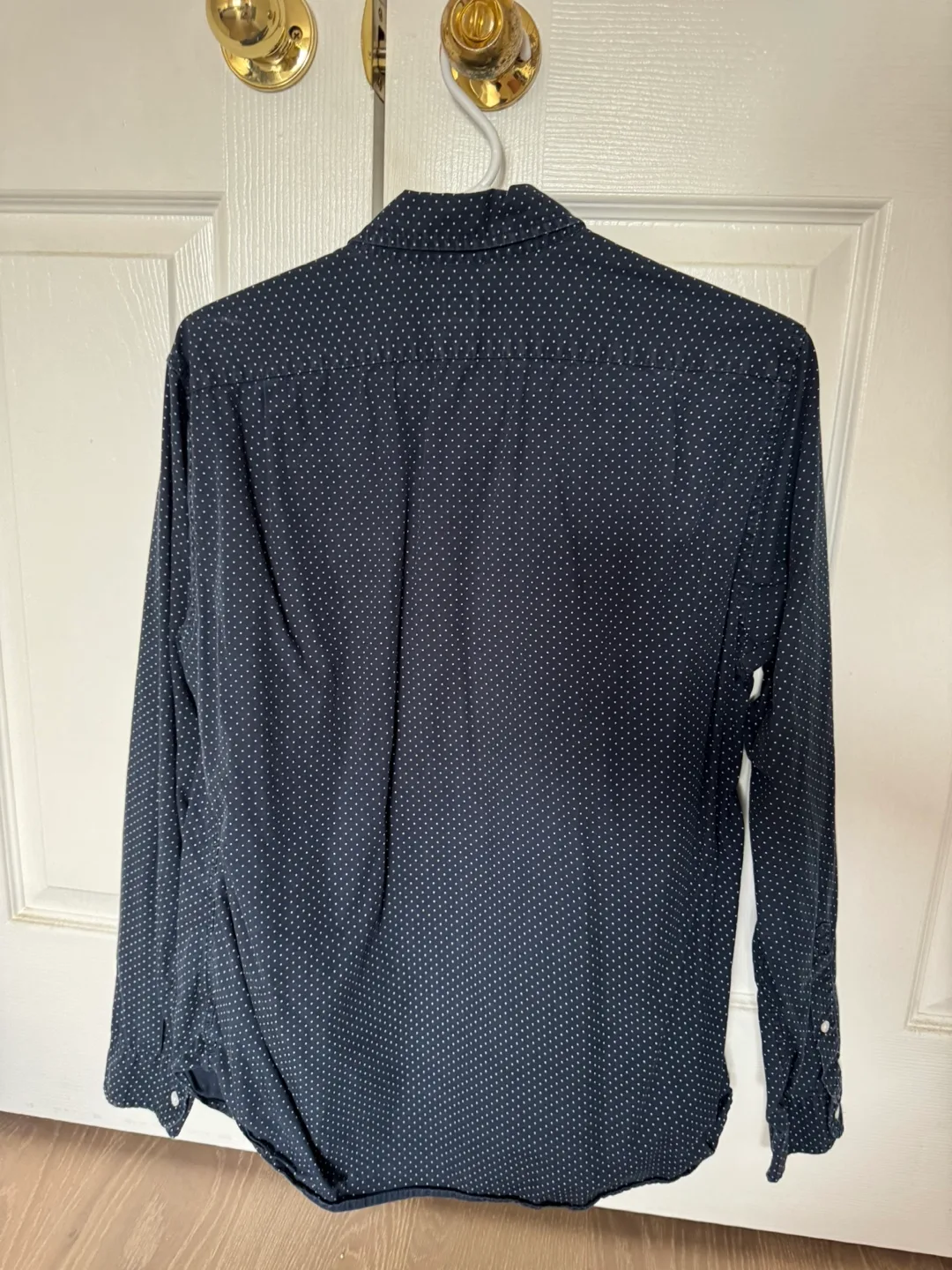 J.Crew Navy Polka Dot Button-Up Shirt M image indicator(2)