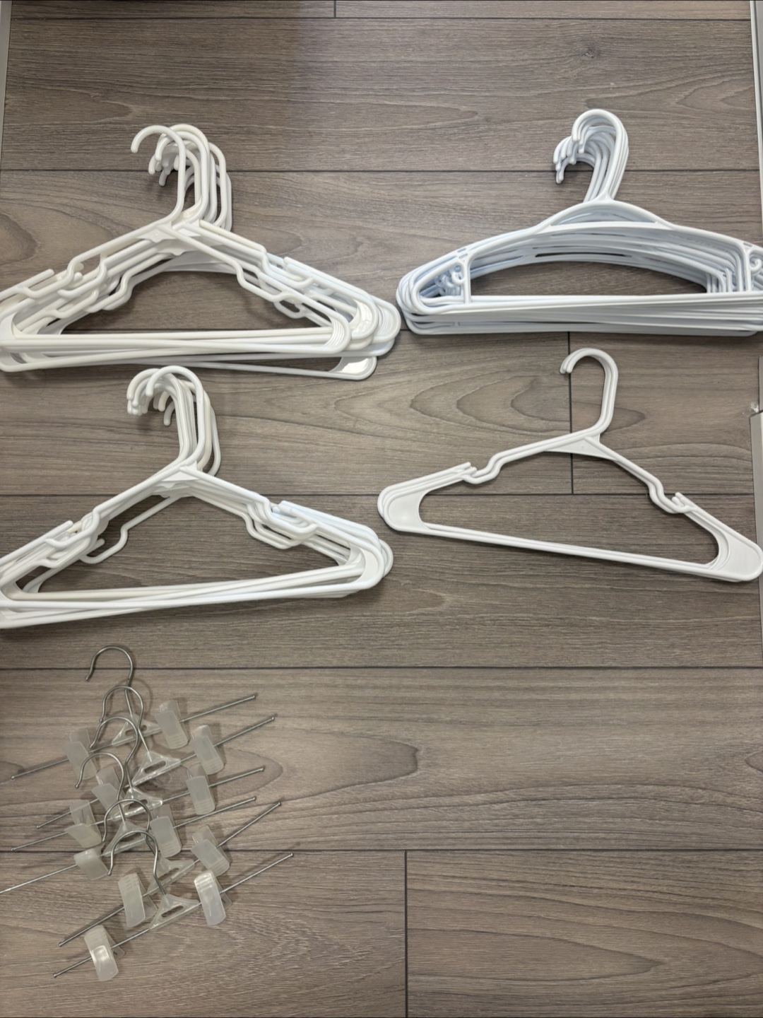 Bulk White Hangers and Clips