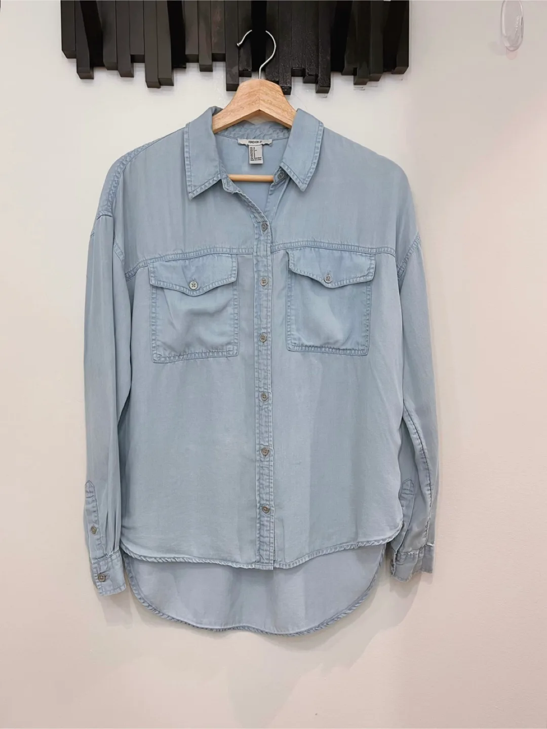 Forever 21 Blue Denim Shirt thumbnail
