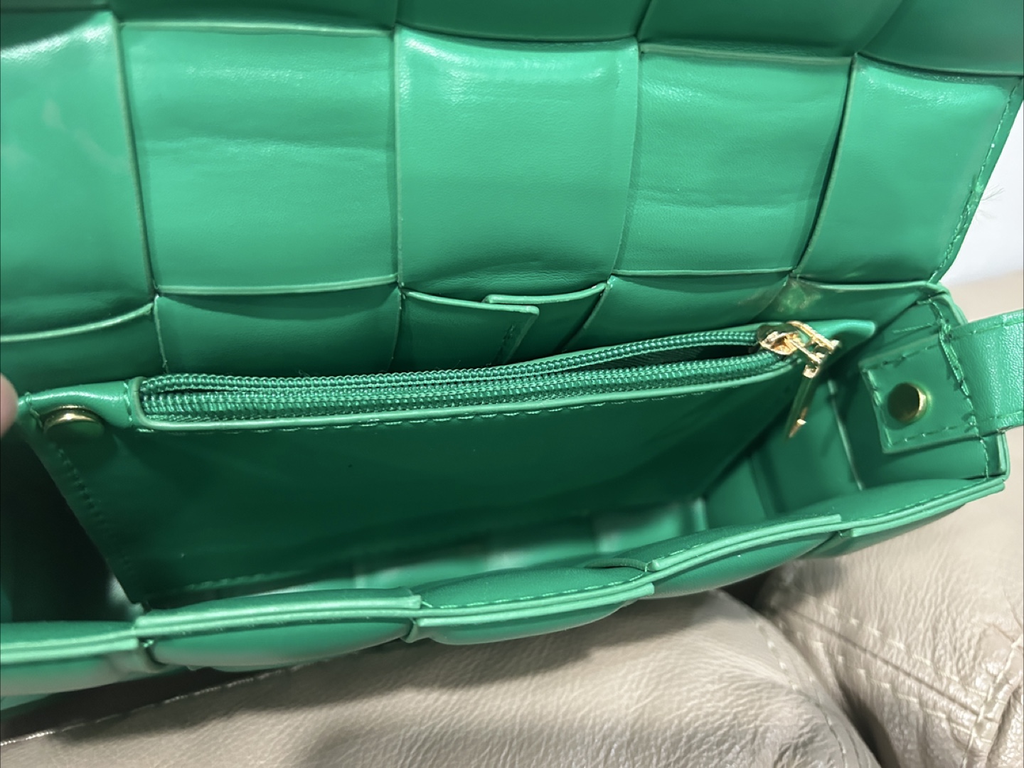Green Woven Shoulder Bag - photo 3