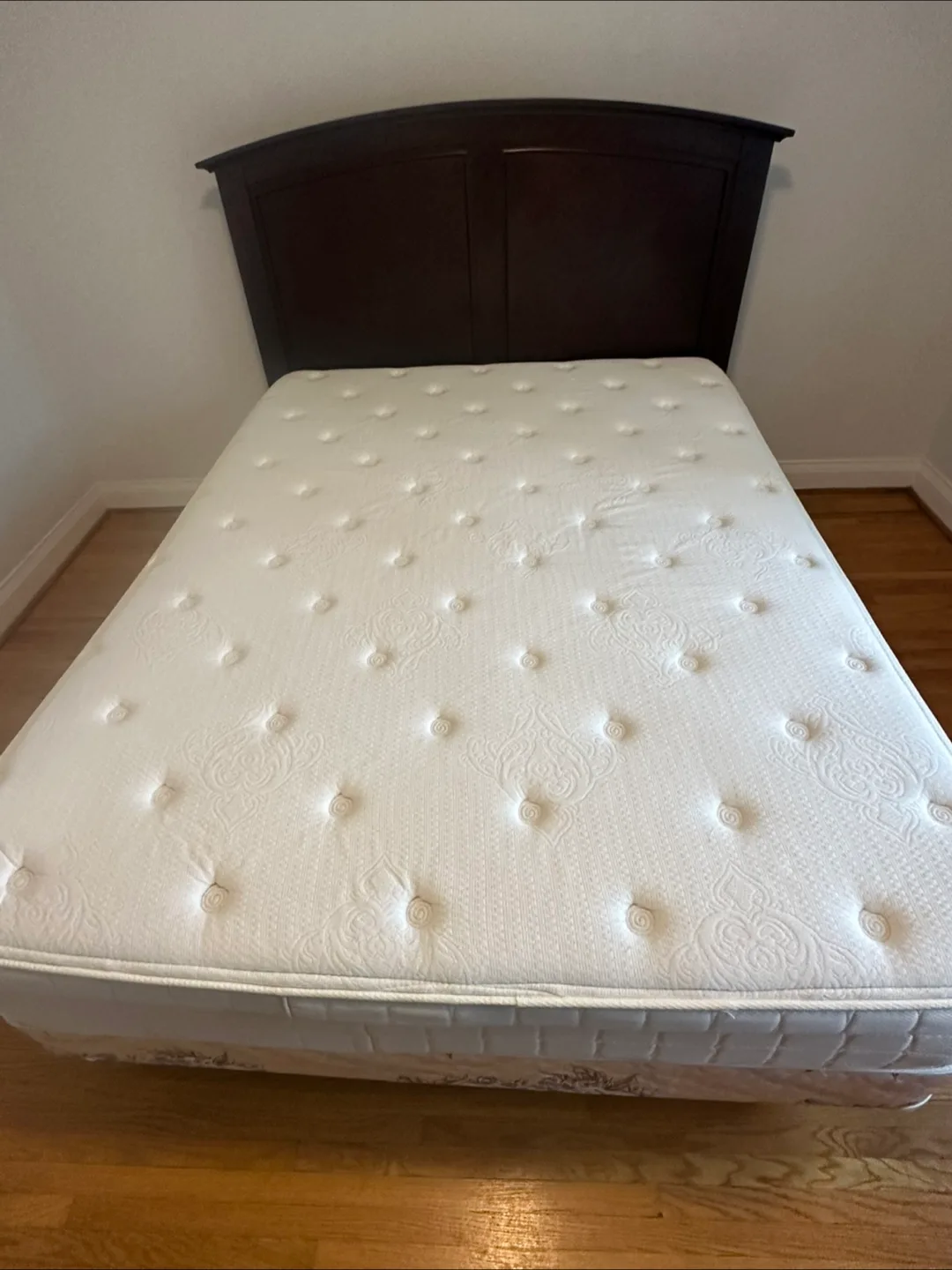 Queen bed frame and mattress thumbnail