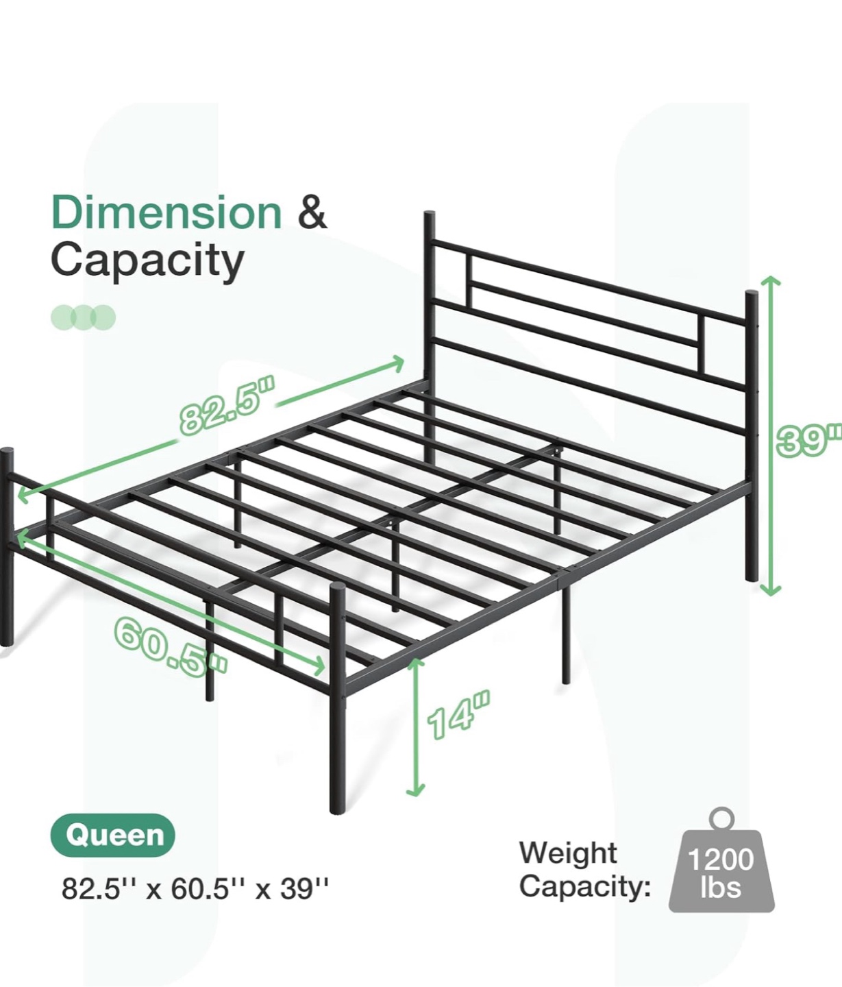 Queen Size Metal Bed Frame - photo 3