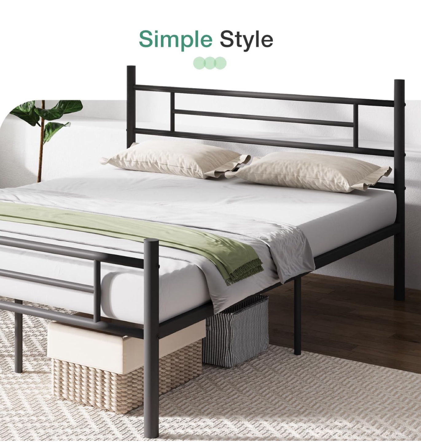 Queen Size Metal Bed Frame - photo 2