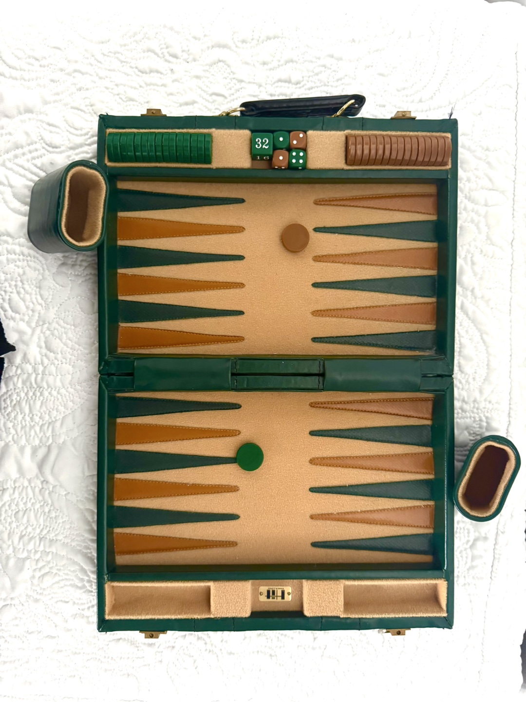 Vintage Backgammon Set in Faux Leather Case – Complete - photo 2
