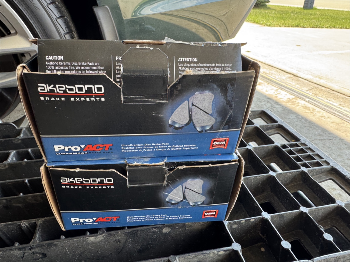 2 Akebono ProACT front Brake Pads for Ford Fusion or Mazda 6