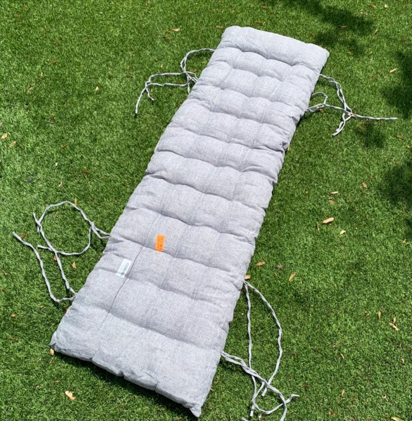 New Sun Lounger Grey Padded Cushion with Ties thumbnail