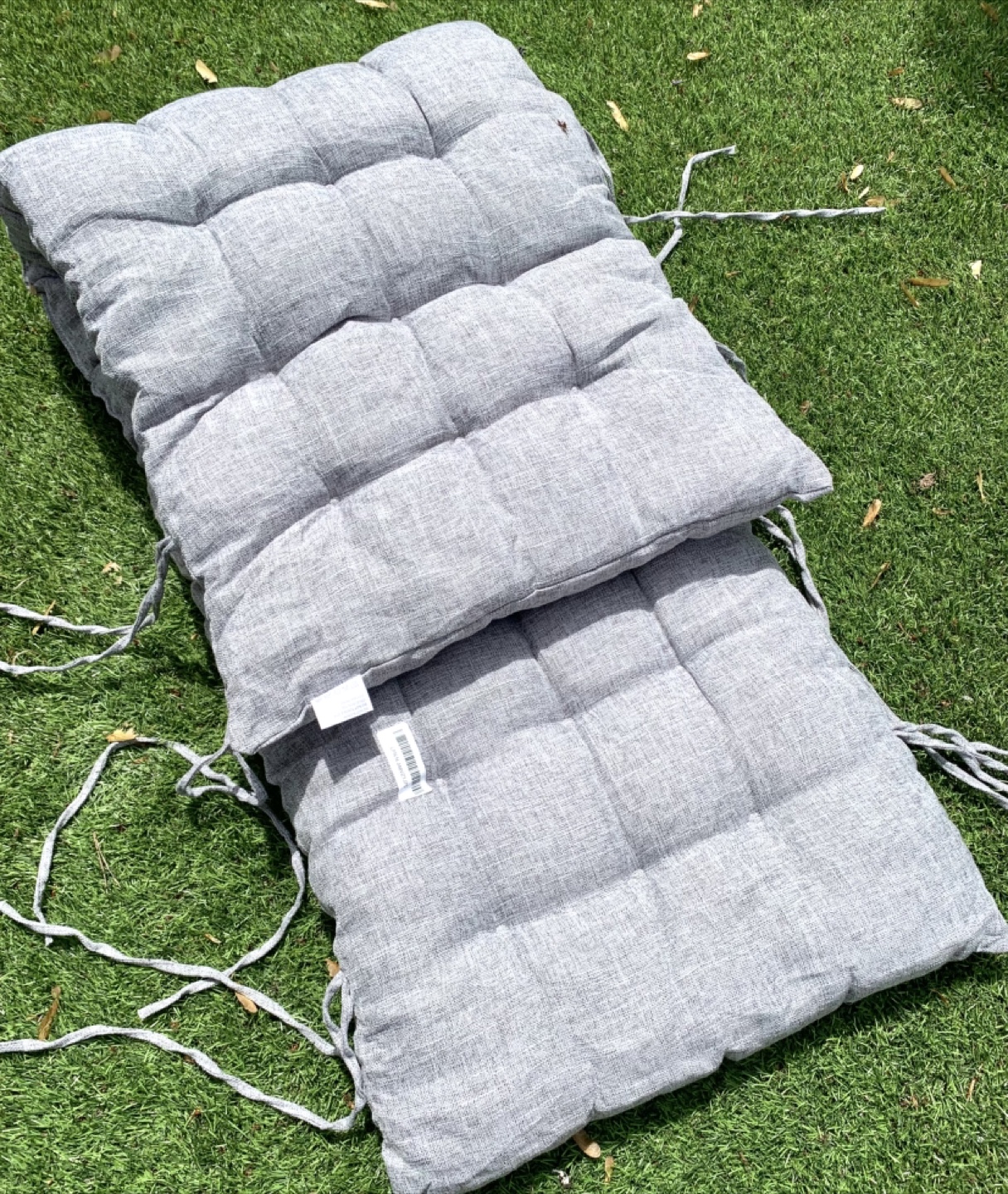 New Sun Lounger Grey Padded Cushion with Ties - photo 5