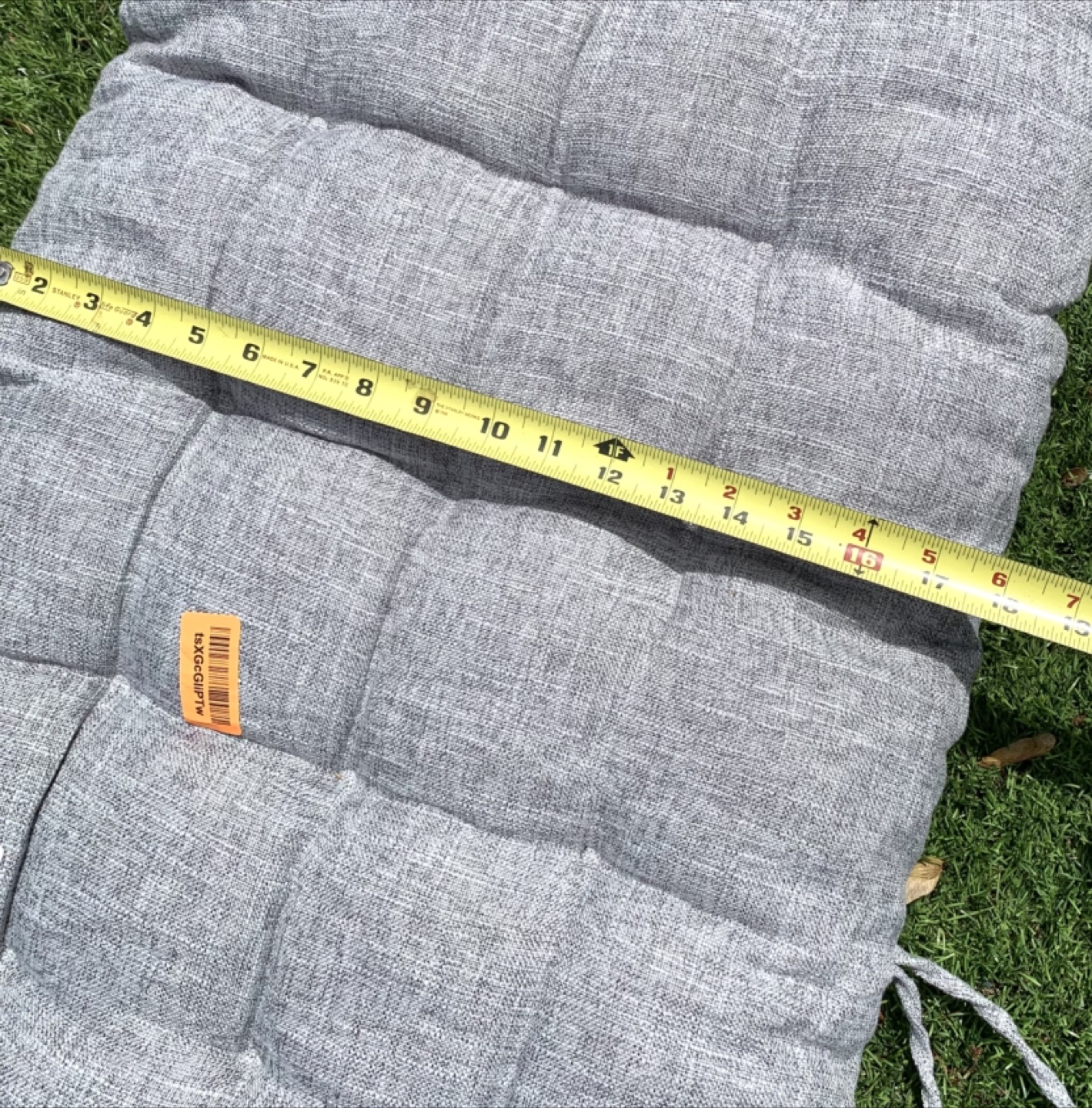 New Sun Lounger Grey Padded Cushion with Ties - photo 2