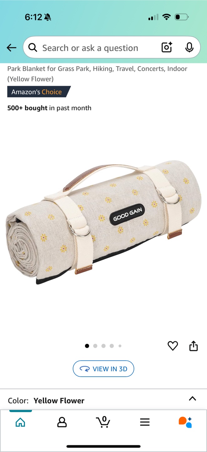 Rolled up picnic blanket