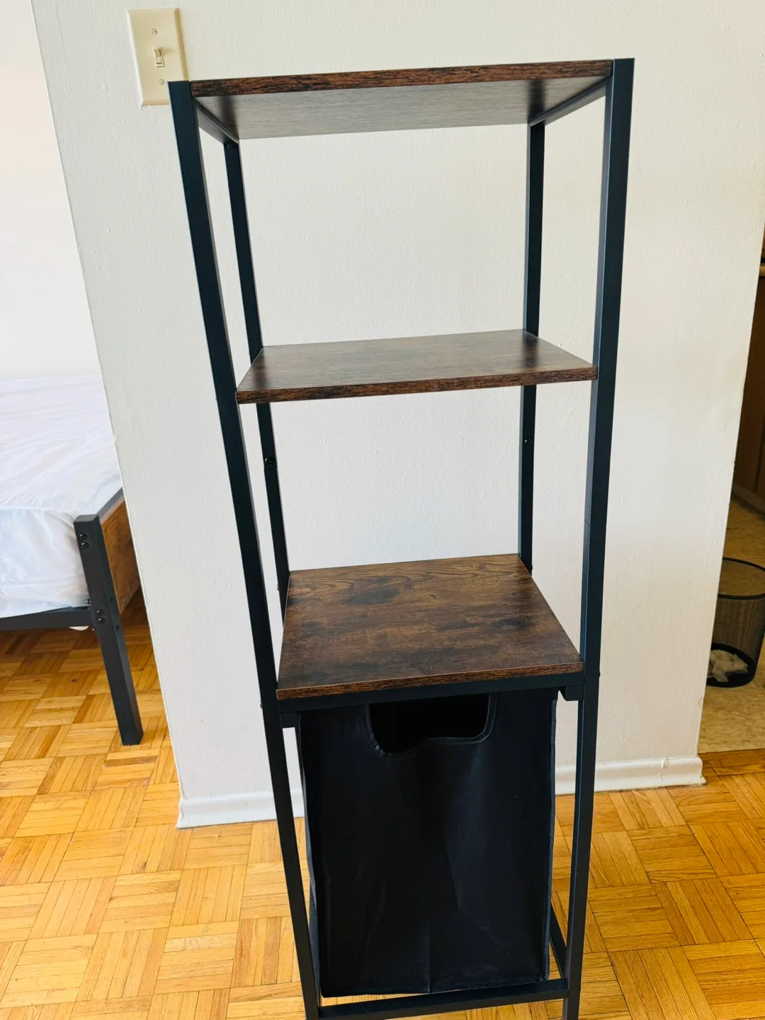 Shelving Unit with Laundry Basket thumbnail
