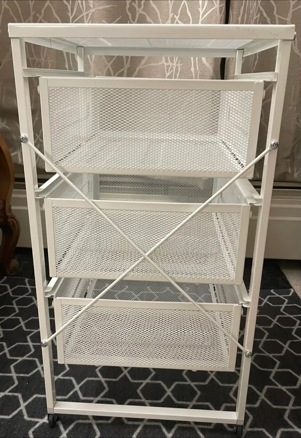 IKEA White Metal Rolling Cart image indicator(4)