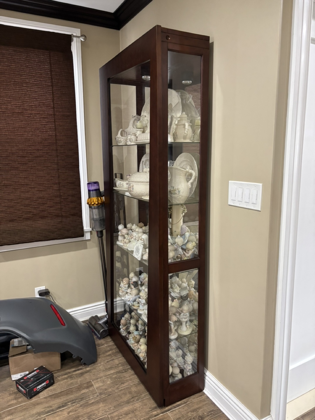 Tall Wooden Display Cabinet