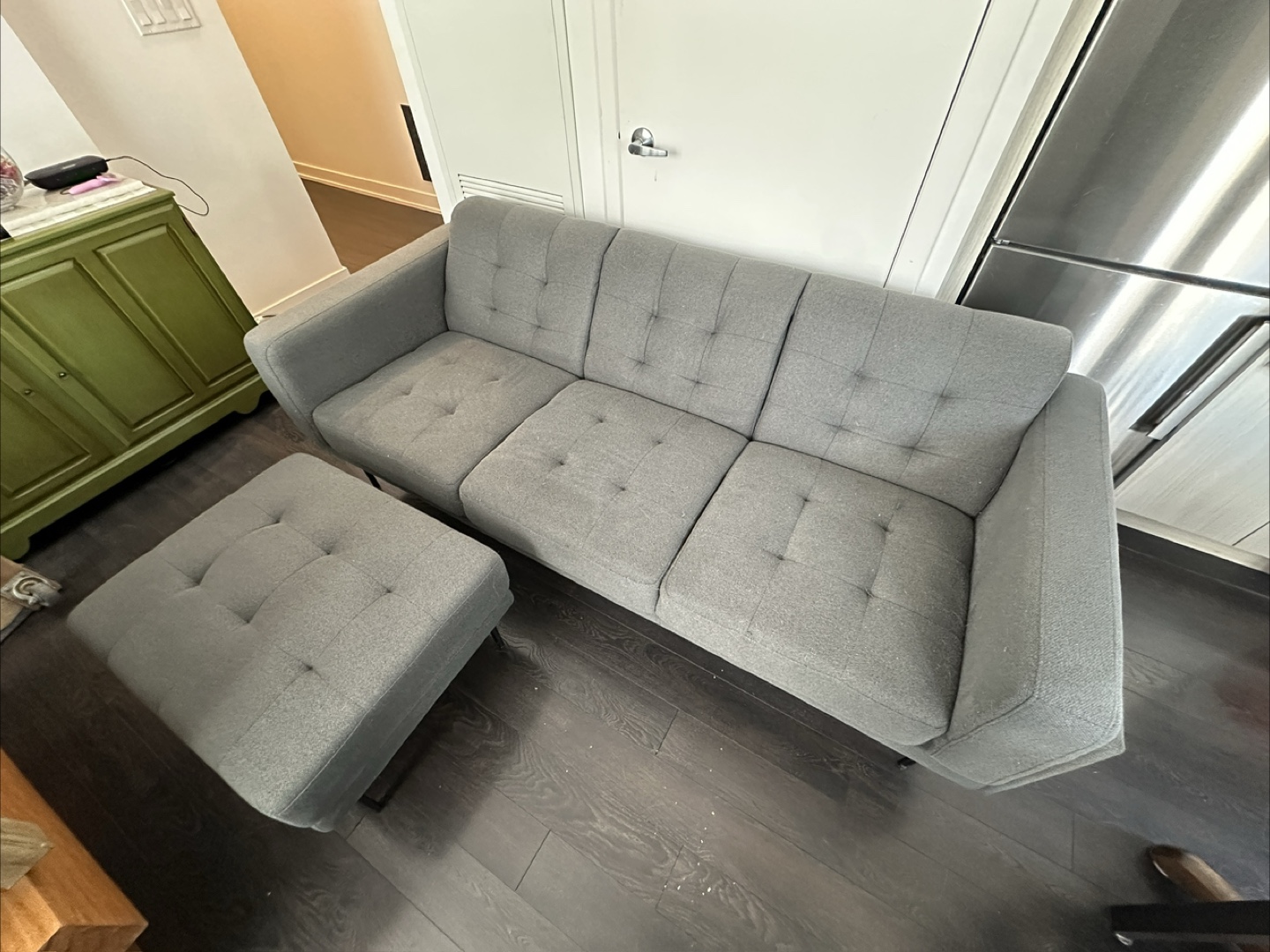 Grey couch and ottoman - photo 2