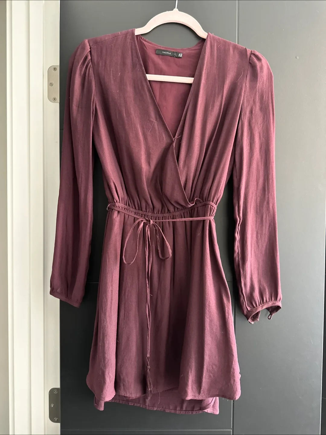 Talula Burgundy Wrap Dress - XXS thumbnail