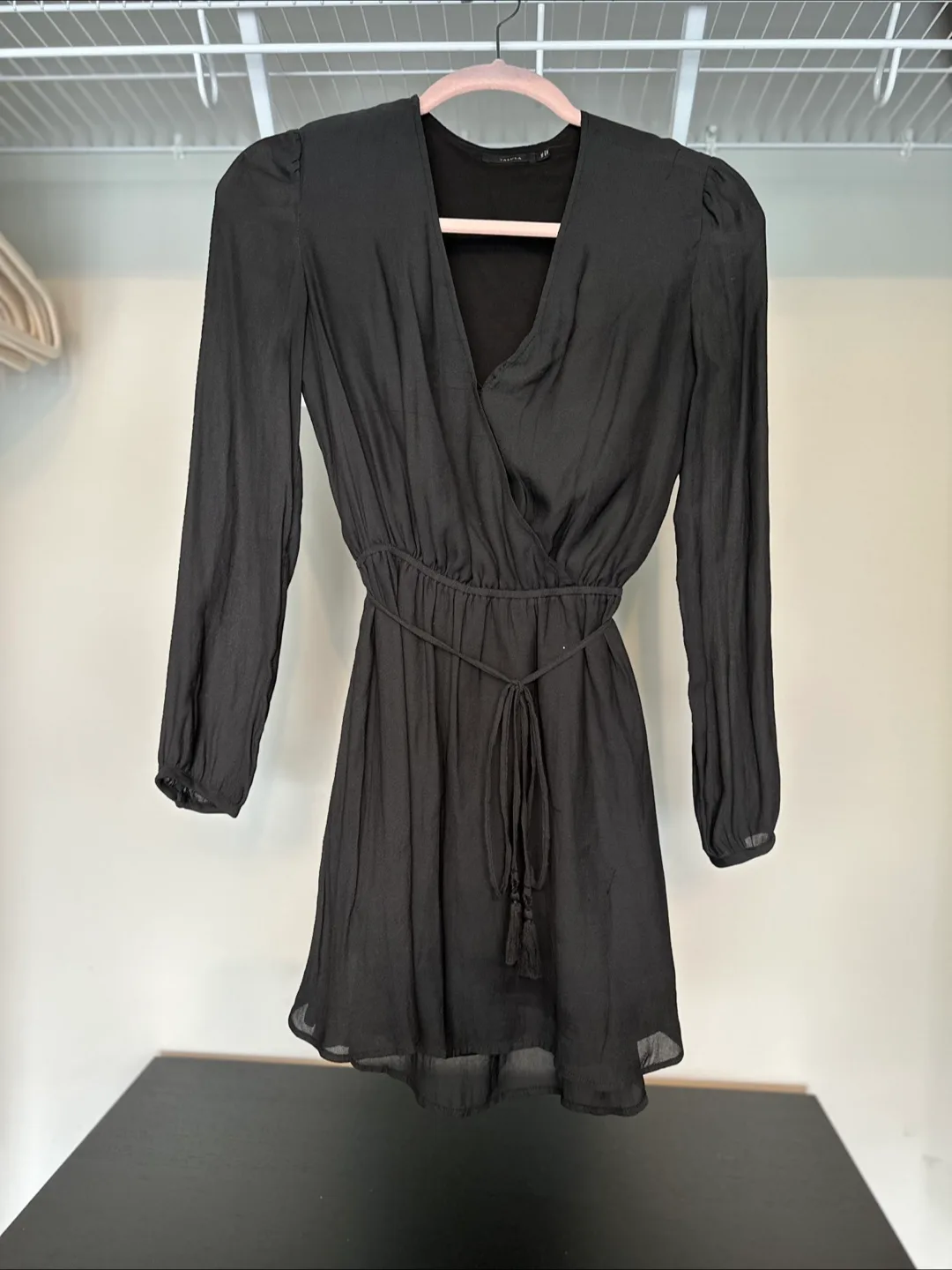 Talula Black Wrap Dress - Size XXS thumbnail