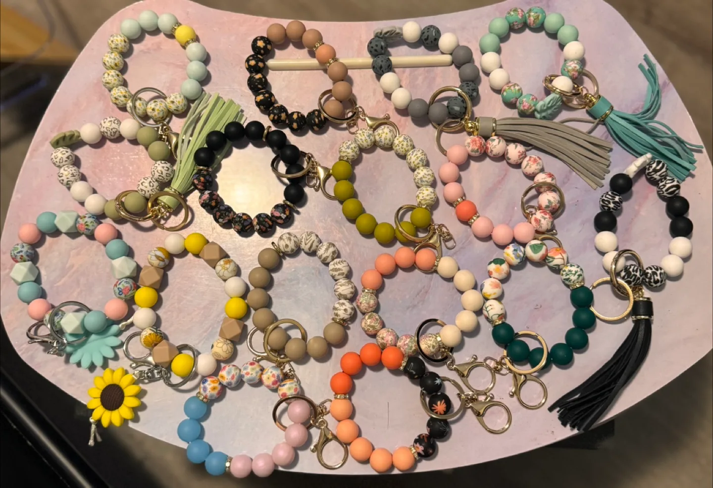 Handmade Silicone Beaded Keychains thumbnail