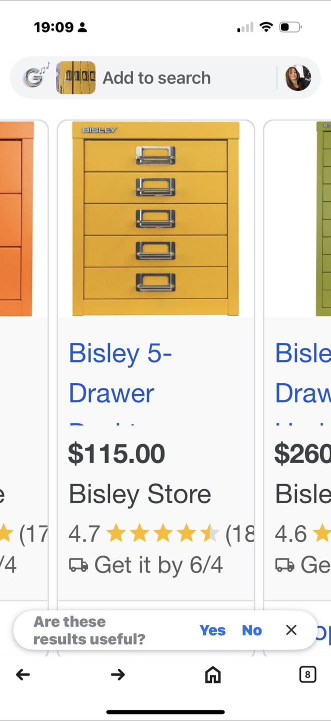 Bisley Yellow 5-Drawer File Cabinet - photo 2