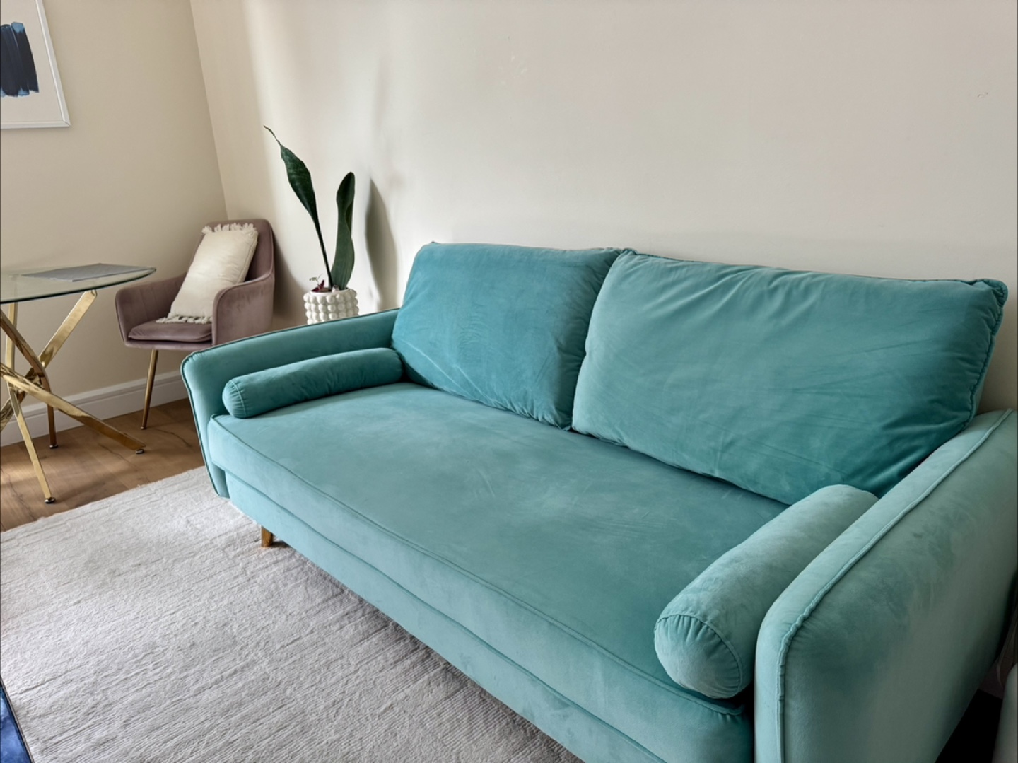 Mint Velvet Sofa with Bolster Pillows - for best offer - photo 4