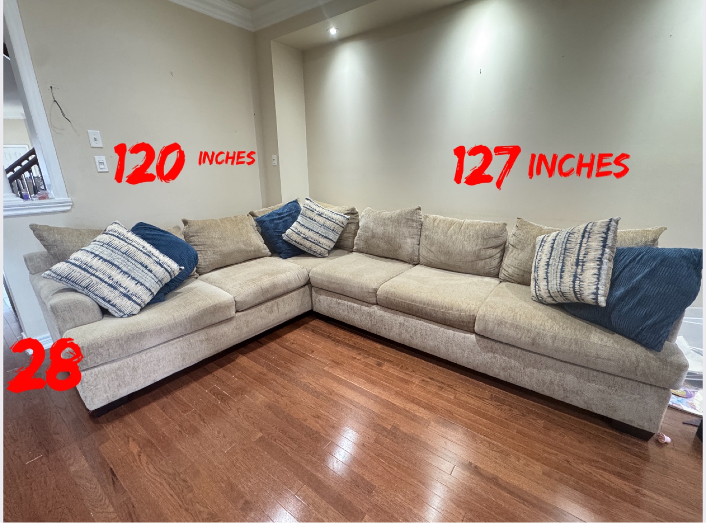 Beige Sectional Sofa - photo 3