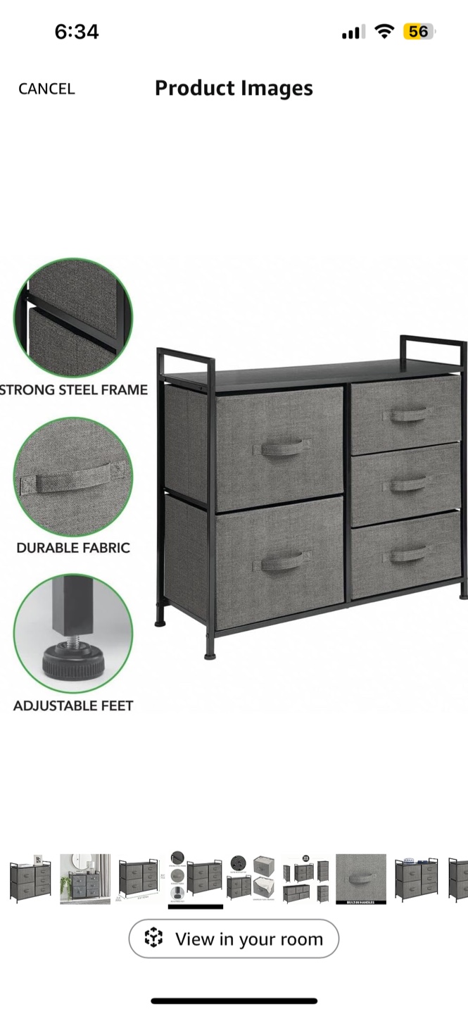 Grey Fabric Storage Dresser - photo 3