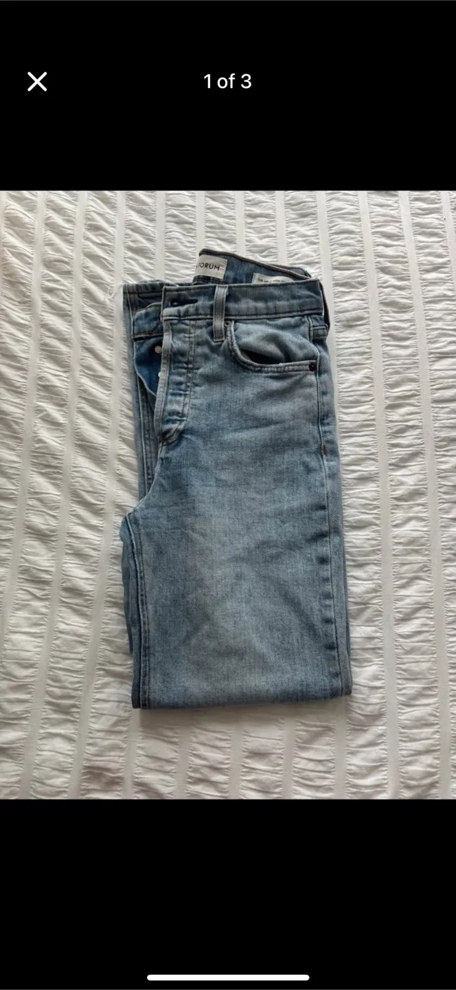 Denim Forum The Arlo High Rise Straight 25 waist  28L Jeans thumbnail
