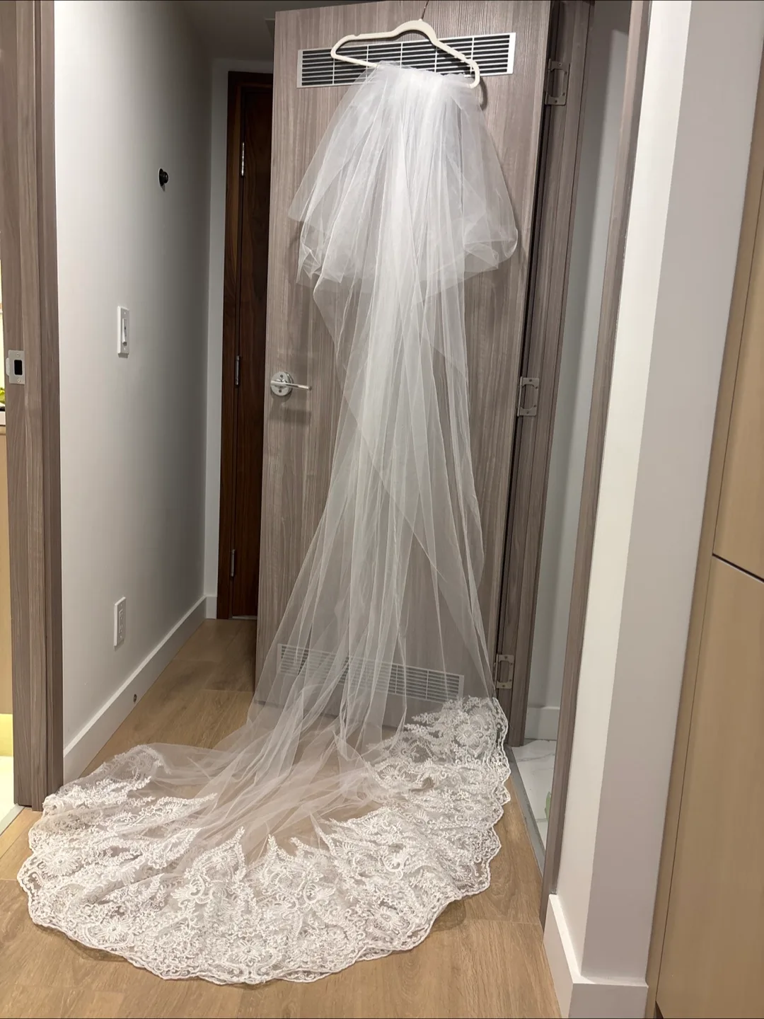 Wedding veil with lace trim thumbnail