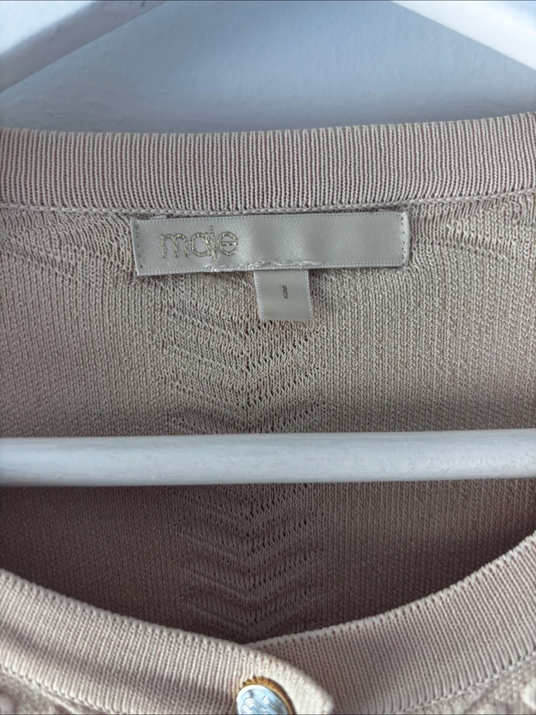 Maje beige knit cardigan image indicator(2)