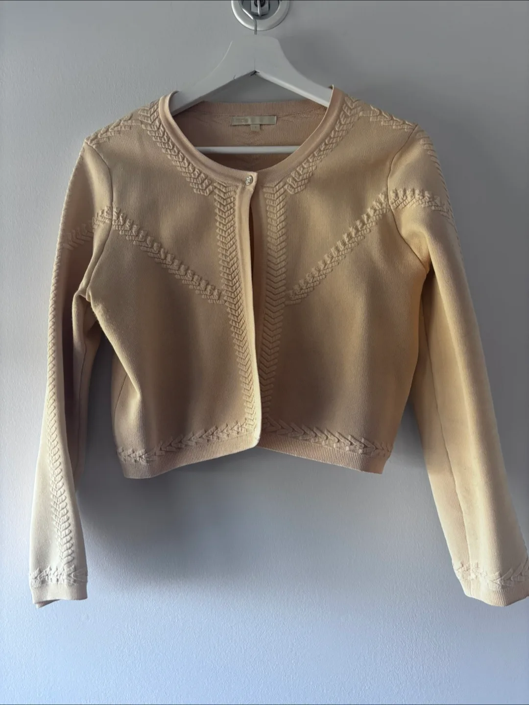 Maje beige knit cardigan thumbnail