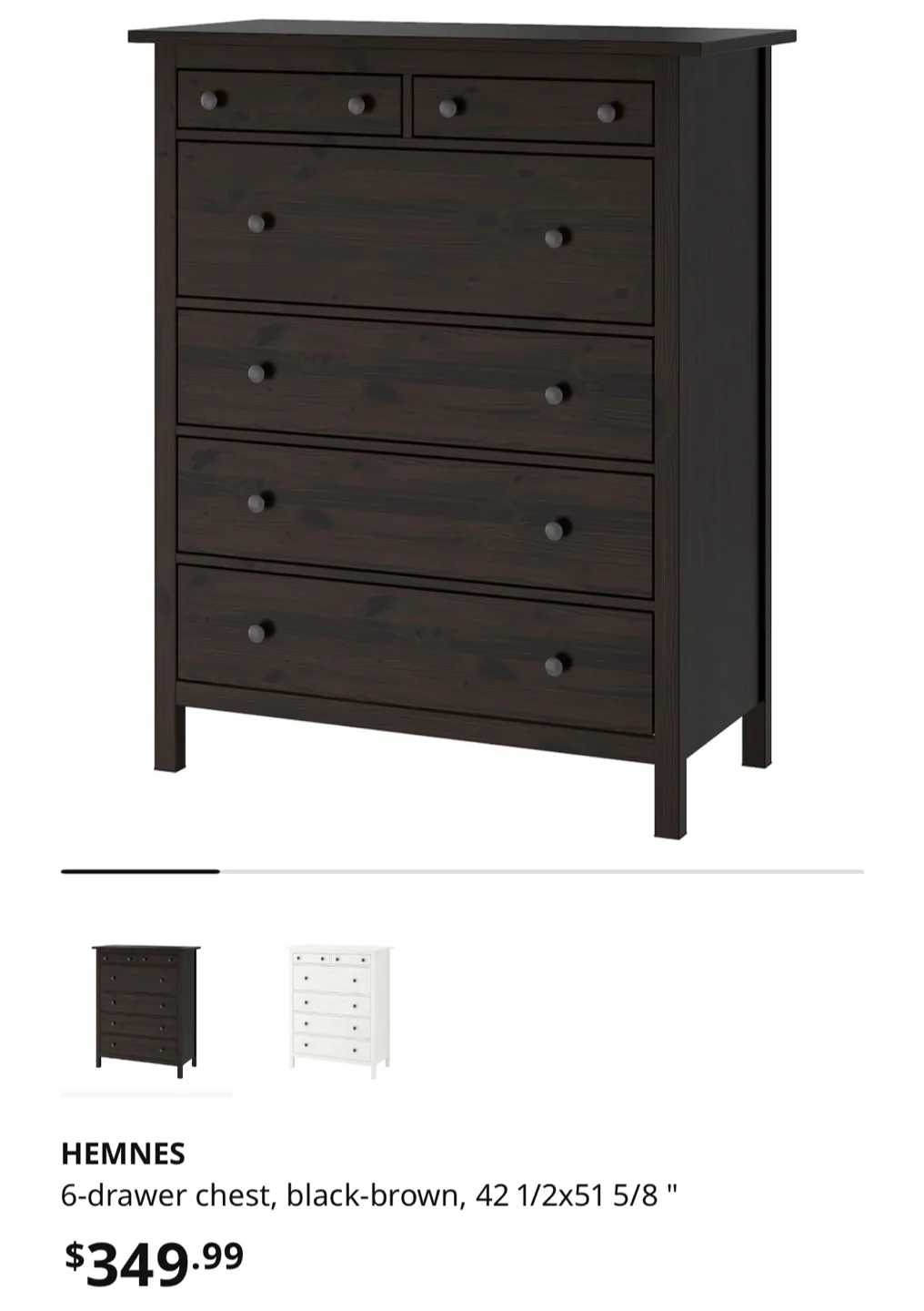 IKEA HEMNES 5-drawer chest thumbnail