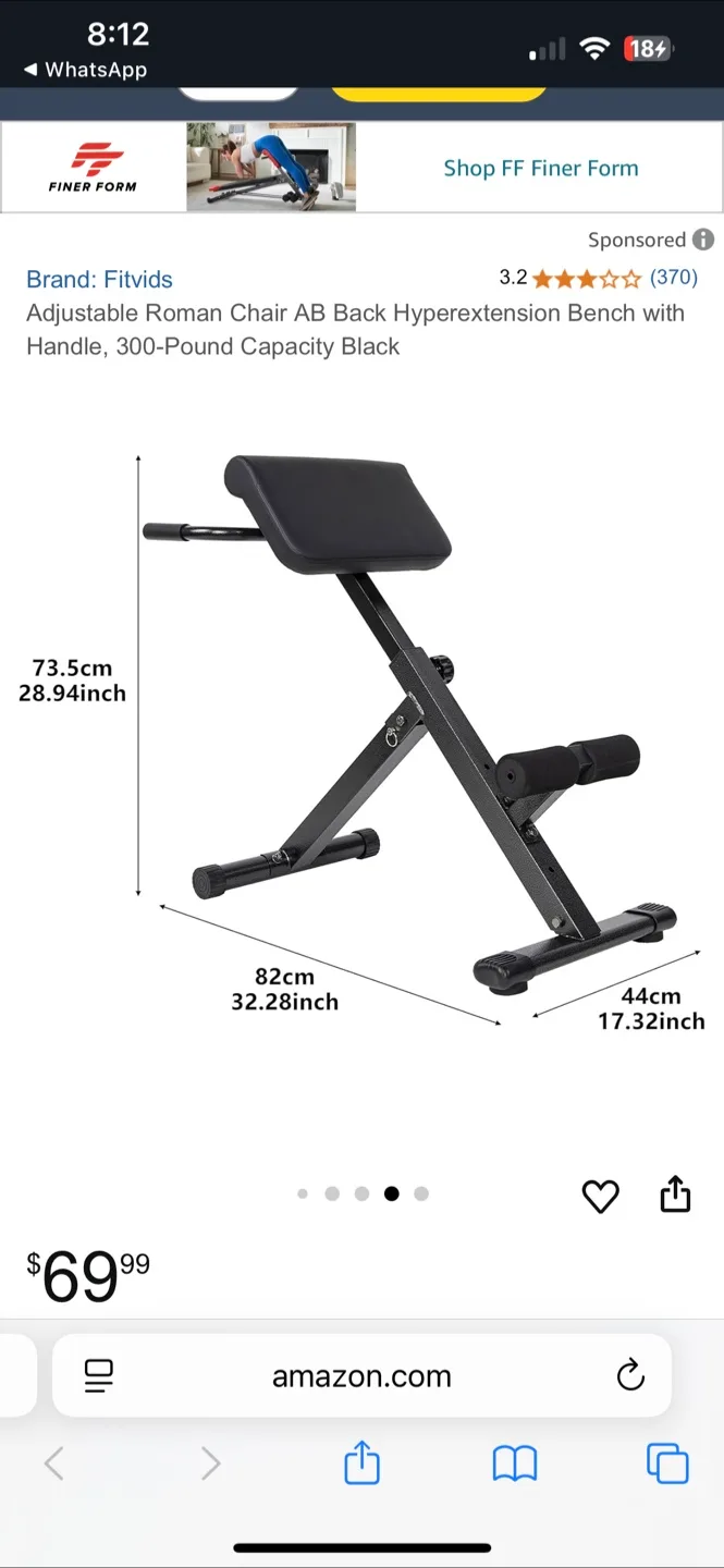 Adjustable Roman Chair AB Back Hyper Extension Bench thumbnail