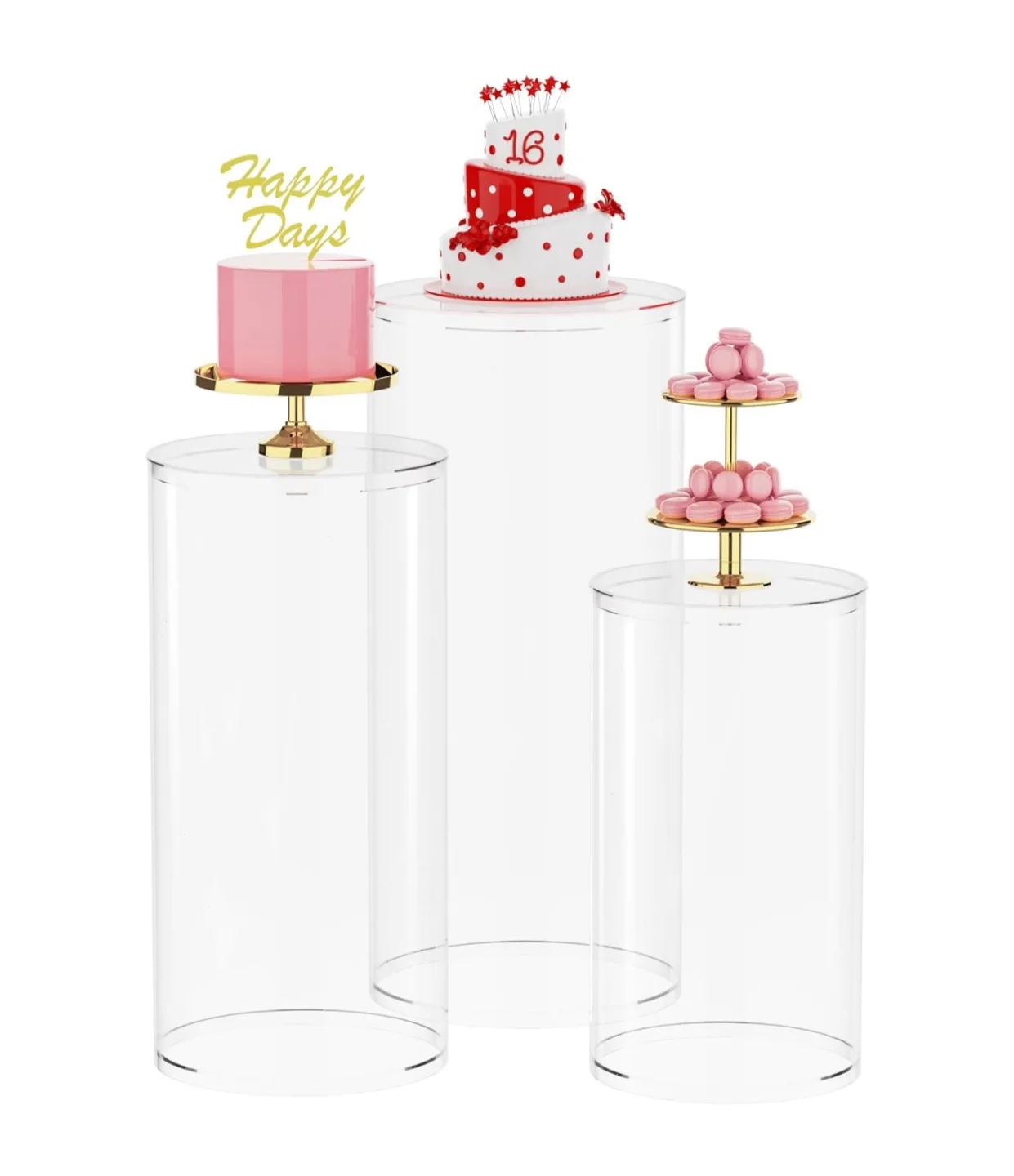 Wokceer 3pcs Cylinder Pedestal Stands thumbnail