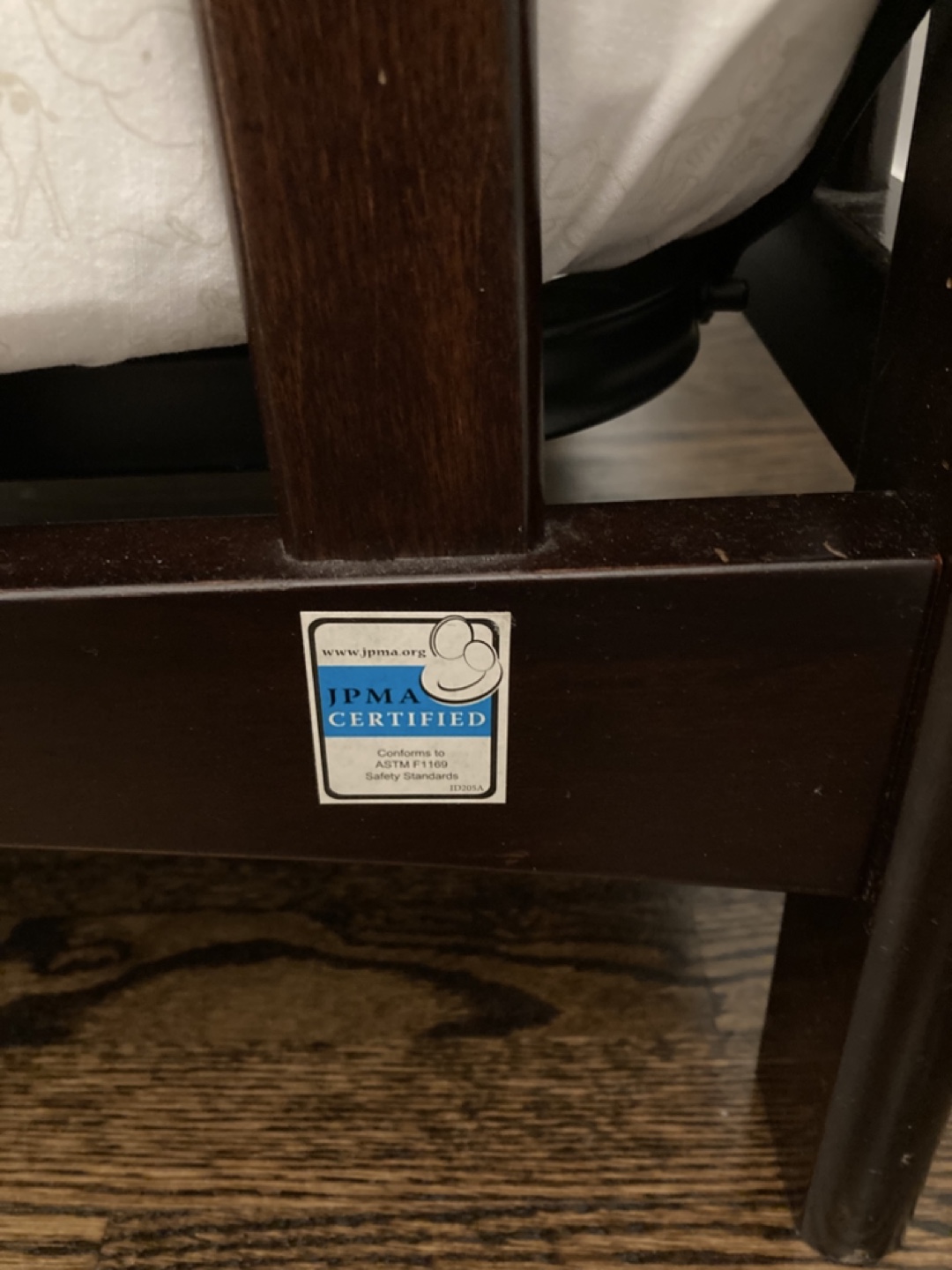 Dark Wood Baby Crib and mattress - photo 3