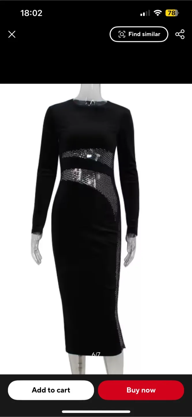 Black midi sparkle dress NEW image indicator(3)