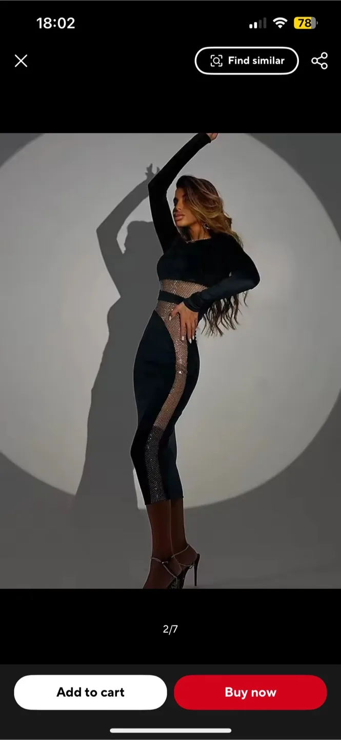 Black midi sparkle dress NEW image indicator(2)