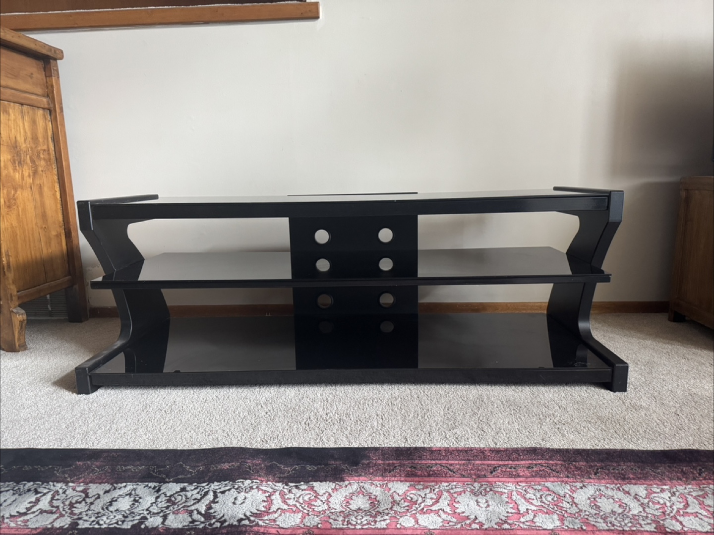 Black Glass TV Stand - photo 2