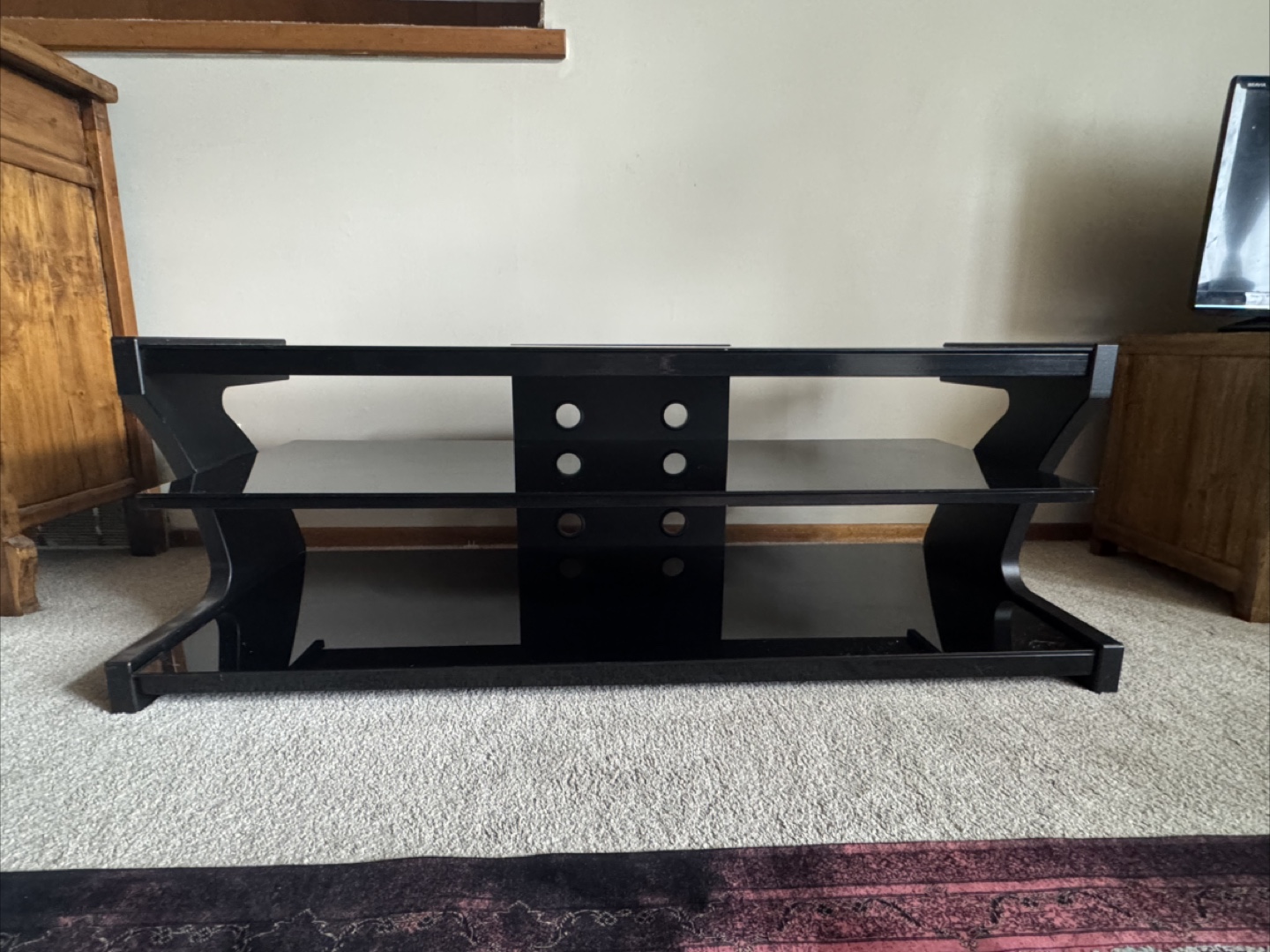 Black Glass TV Stand