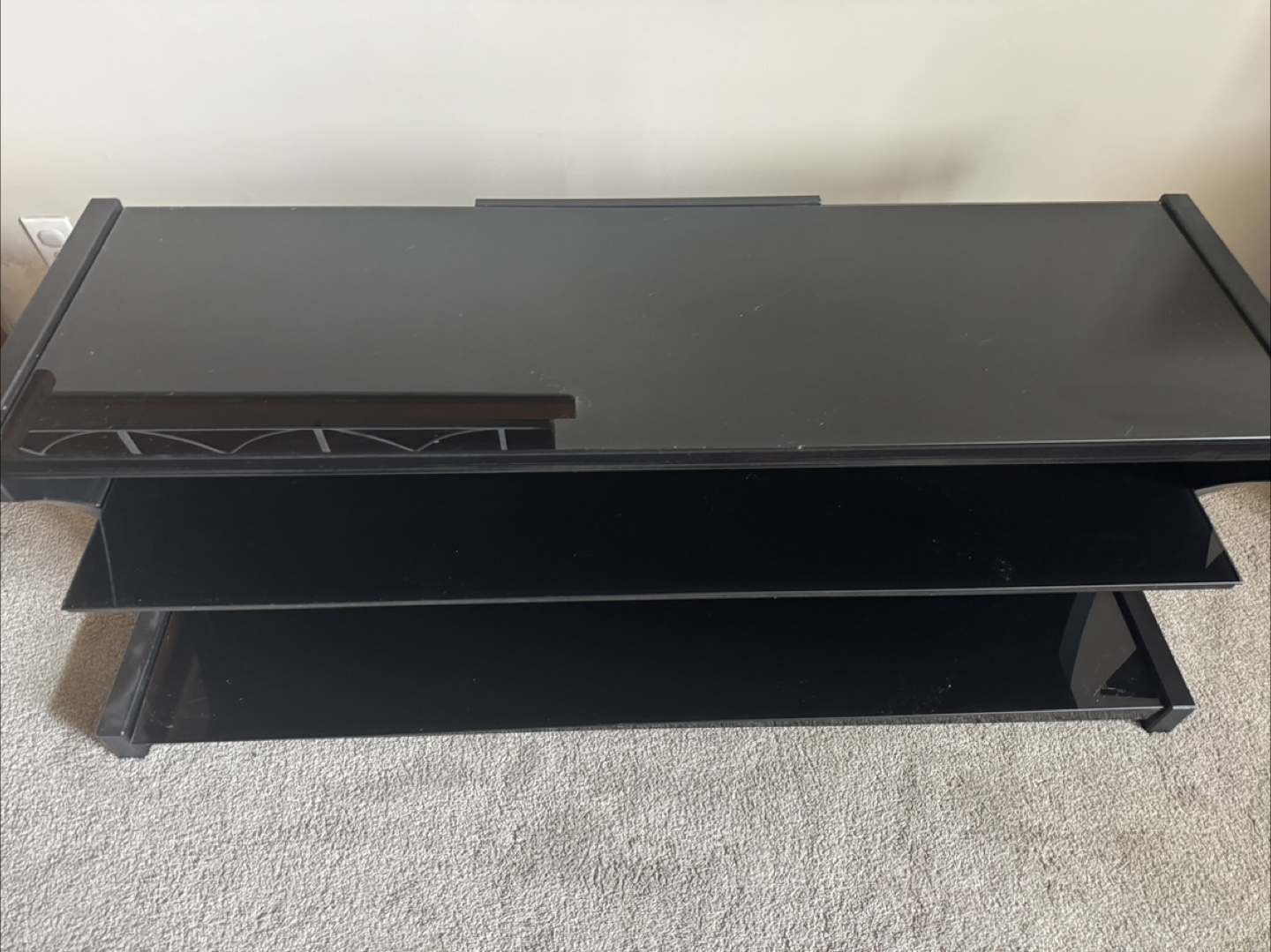 Black Glass TV Stand - photo 3