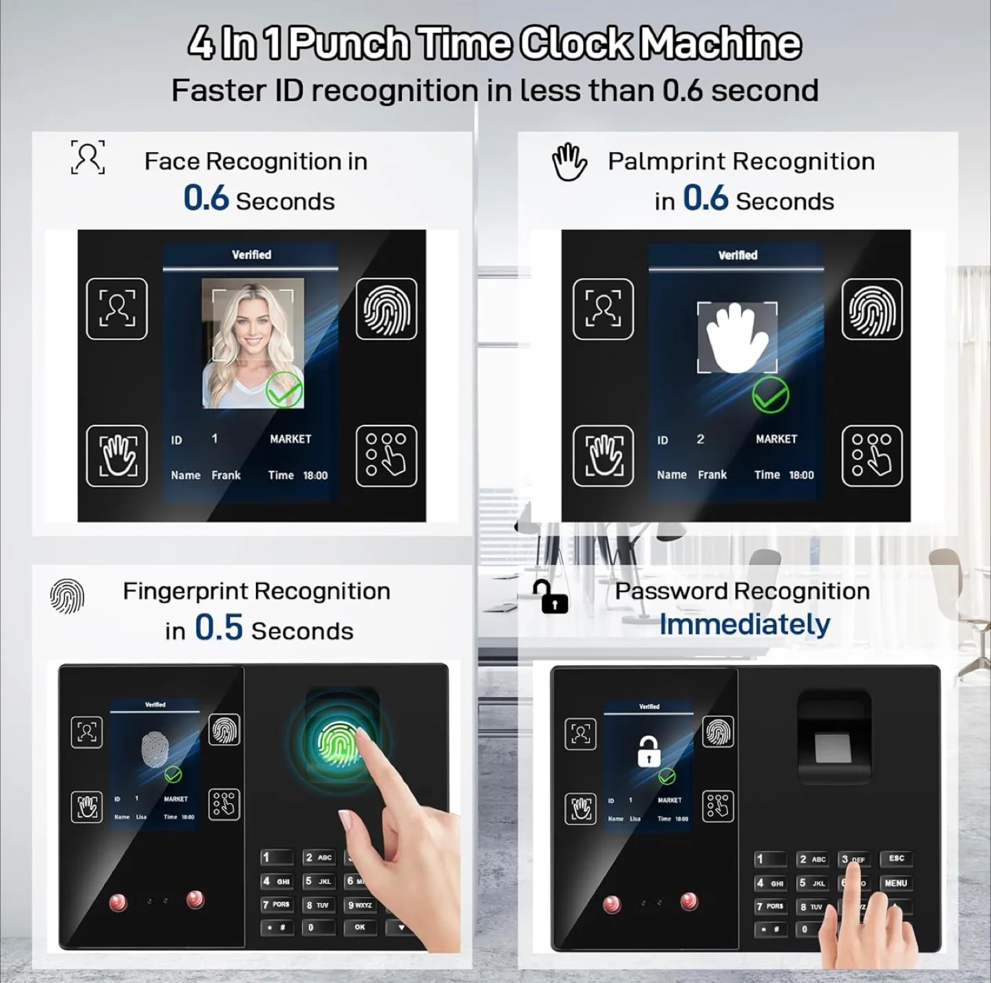 KUIYIER Time Attendance Machine image indicator(5)