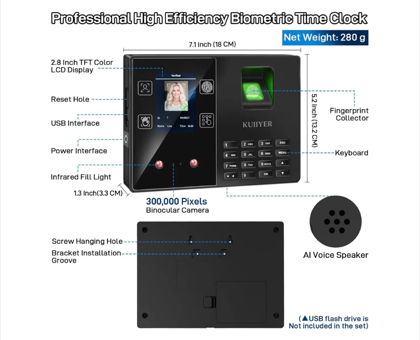KUIYIER Time Attendance Machine image indicator(4)