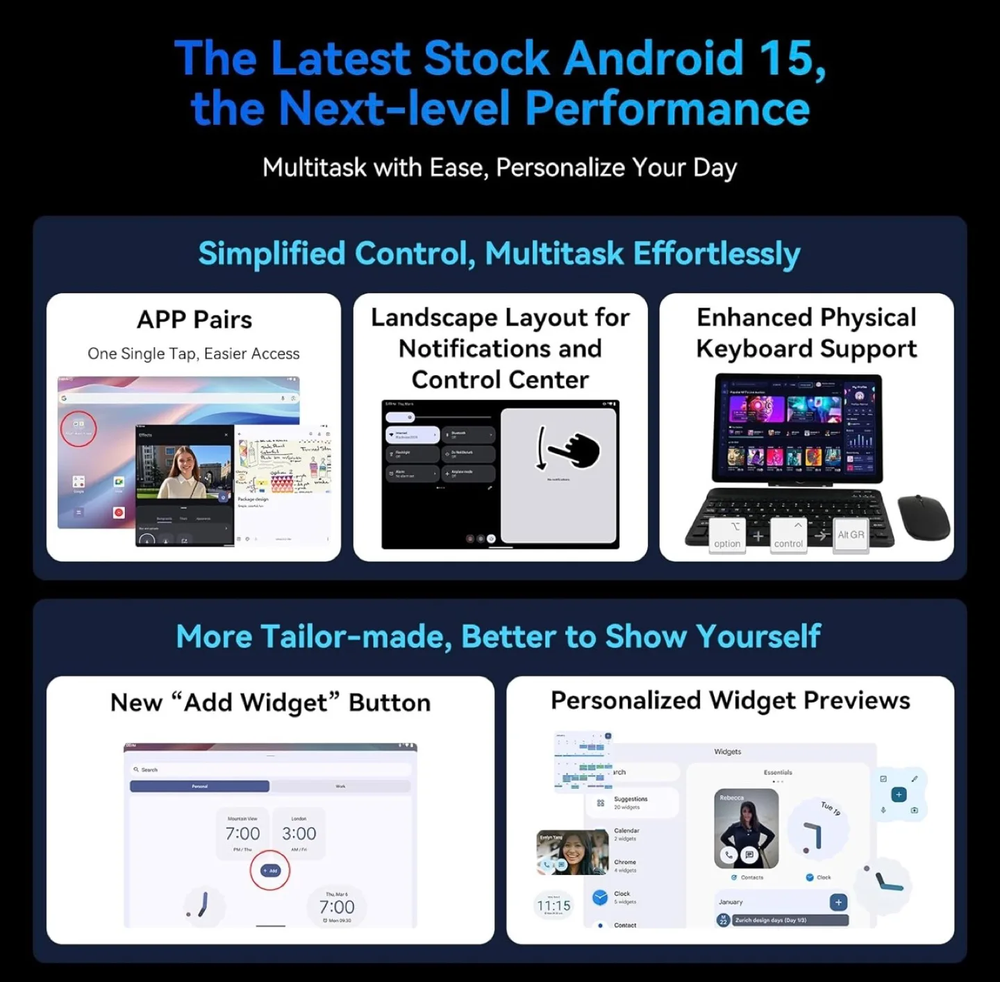 TABWEE Android Tablet 11 Inch, Includes Keyboard, Mouse, Stylus image indicator(3)