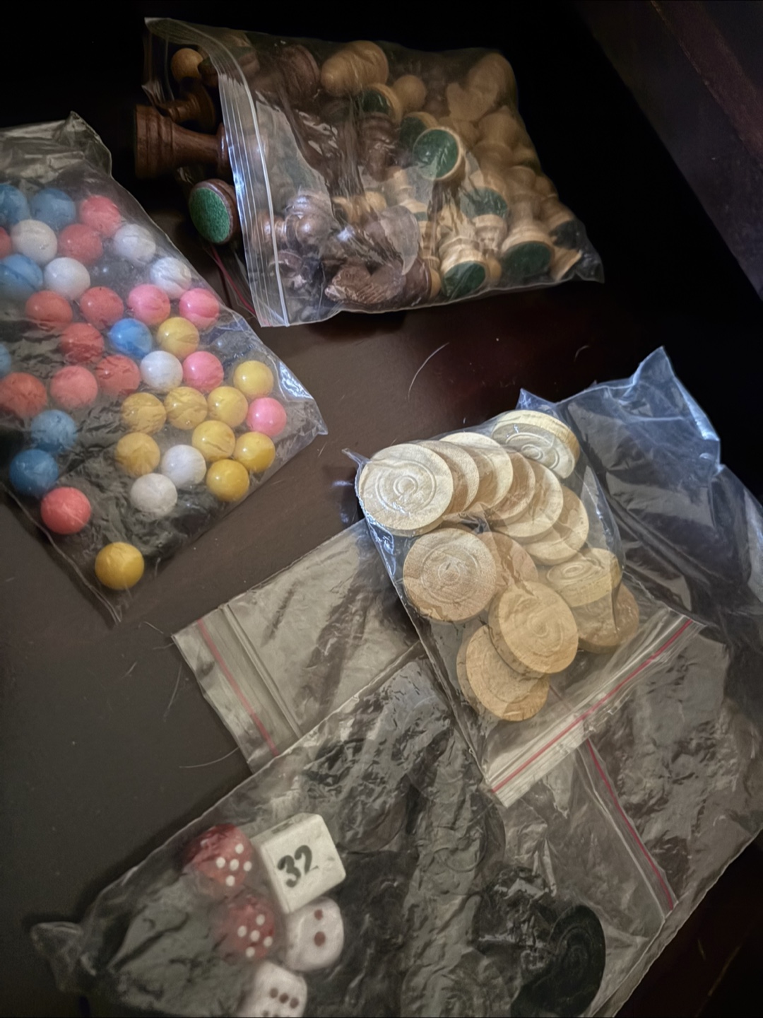 Antique Wood Games Table - photo 5