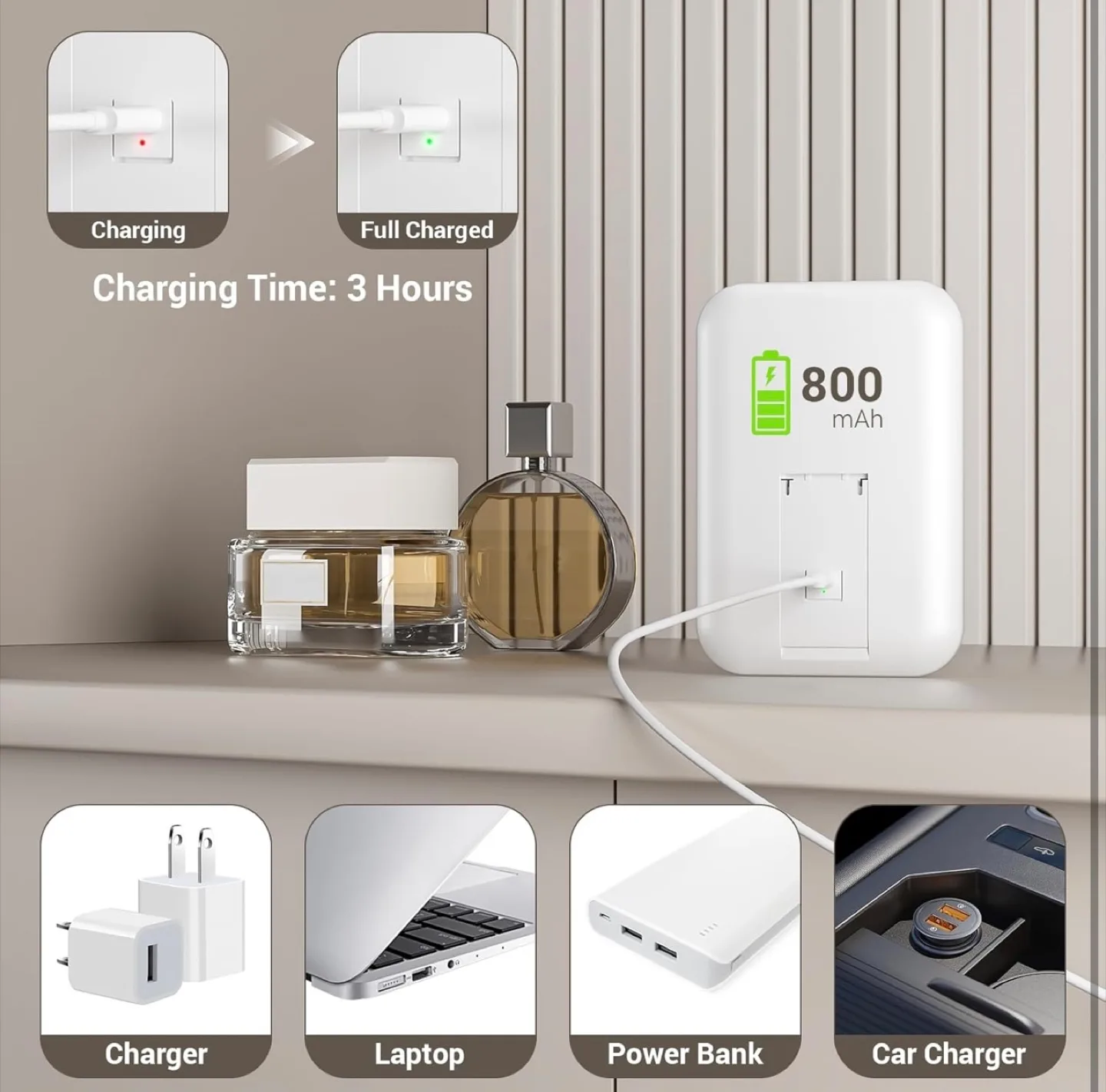 Portable Makeup Mirror with LED Lighting image indicator(6)