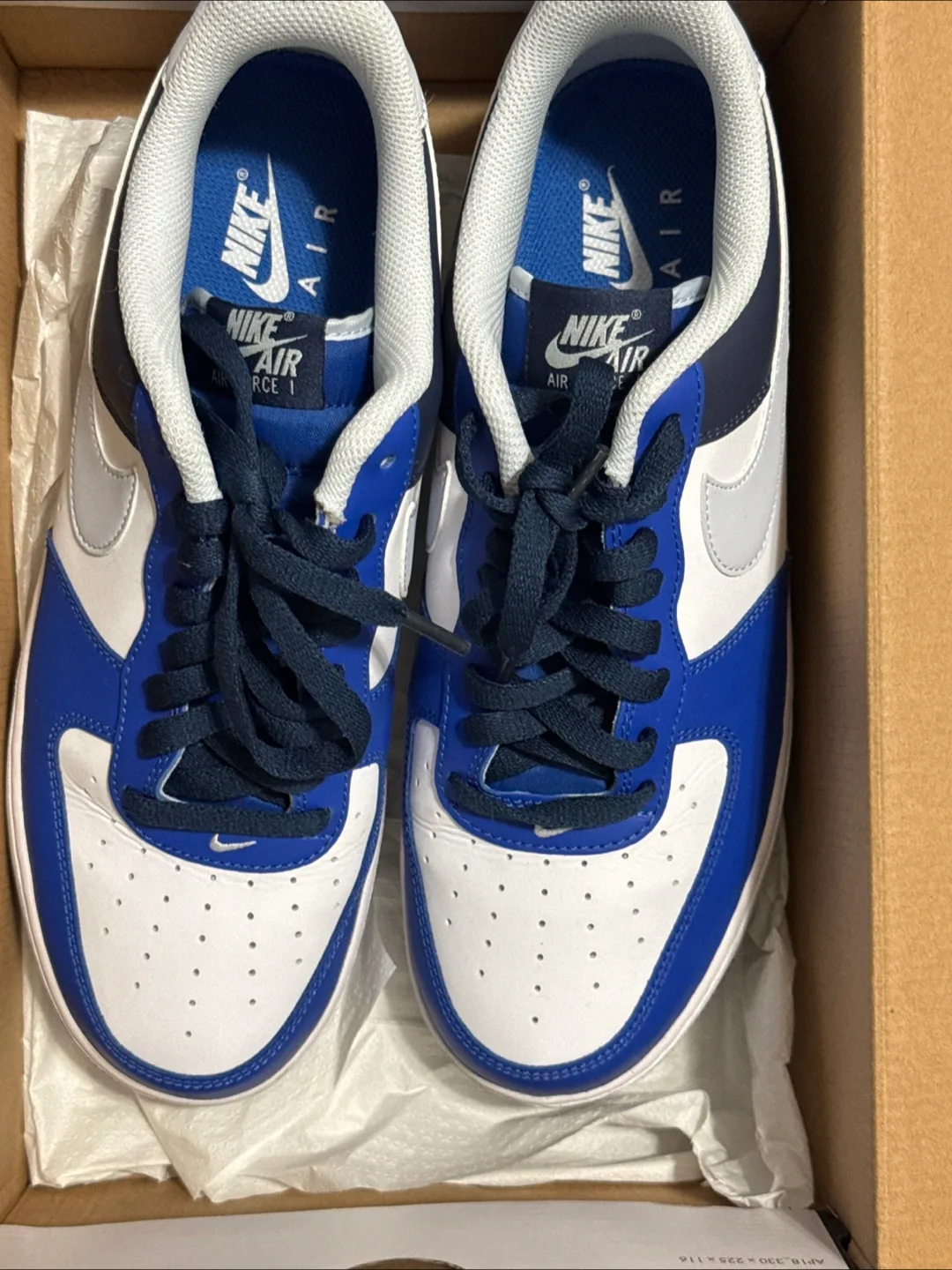 Nike Air Force 1 Blue and White Sneakers image indicator(3)